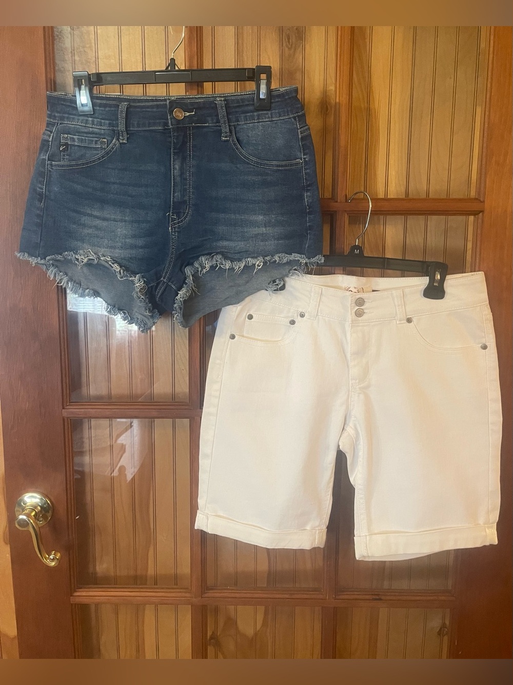 2 for $13 Women’s Two-Piece Denim Shorts Set — Dark Blue & White